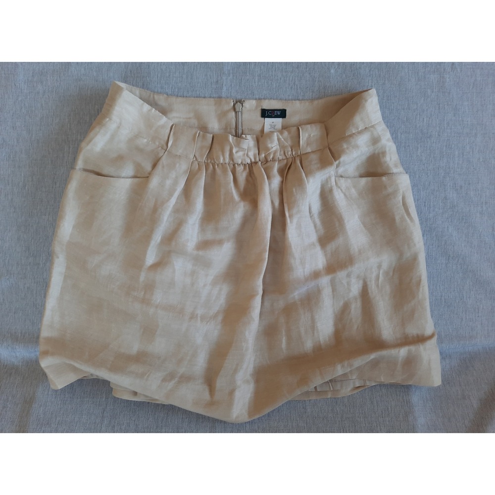 J. Crew Women's 8 Flare Lightweight Mini Skirt Front Pleats Stretch Waist Silk